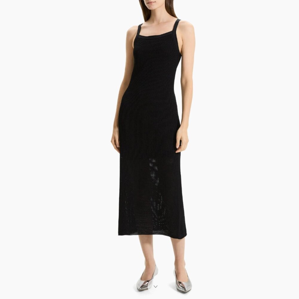 Theory Sleeveless Pointelle Knit Midi-Dress